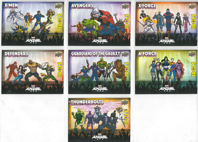 2020 Upper Deck Marvel Anime - 7-Karten Idole Jagd Set NM I1-I7