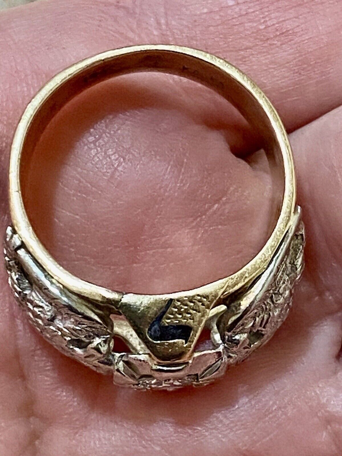 Masonic 14k Man’s Gold Diamond Ring 32nd Degree R… - image 13