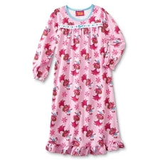 Trolls Poppy Girls Size 8-10 Large Pink Nightgown Pajamas Winter Flannel NEW NWT