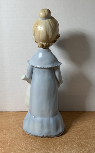 "Estatuilla de niña flor temprana Enesco Kinka etiqueta de papel japonesa 8,78 de alto" - Imagen 5 de 14