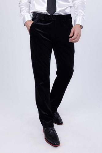 Barabas Men's Velvet Shiny Slim Fit Solid Color Pants 4CP40 - Picture 27 of 57