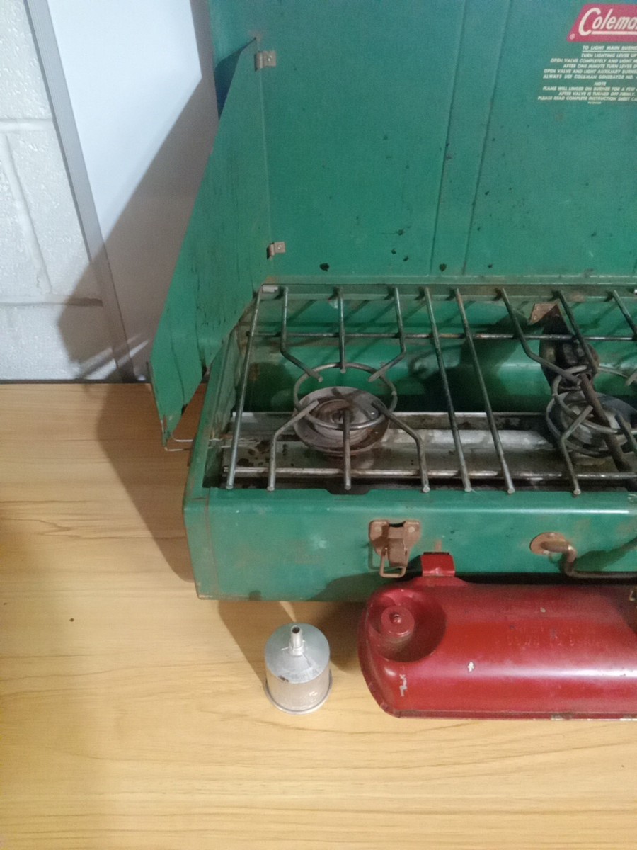 Vintage Coleman 426A 3-Burner Camping Stove Made in USA Fuel (DE