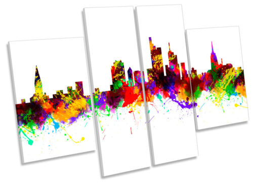 Frankfurt City Germany Skyline CANVAS WALL ART MULTI Panel Print Picture - Picture 1 of 1