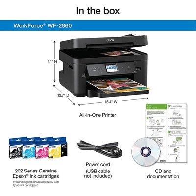 Nuevo Epson WorkForce WF-2860 Inalámbrico Color Impresora Todo En Uno Copia  escaneo dúplex 10343939882 | eBay
