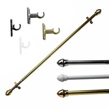 Telescopic Cafe Curtain Rod/Pole 55-225 cm  Voile Net Curtain or Bracket