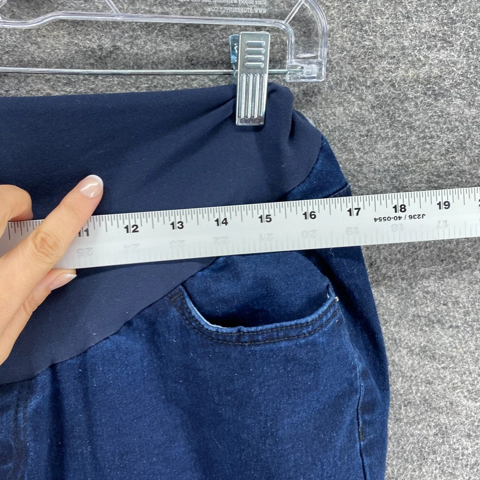 American Star Jeans Women XL Maternity Blue Denim Dark Wash Flared High Rise - Image 3 of 4