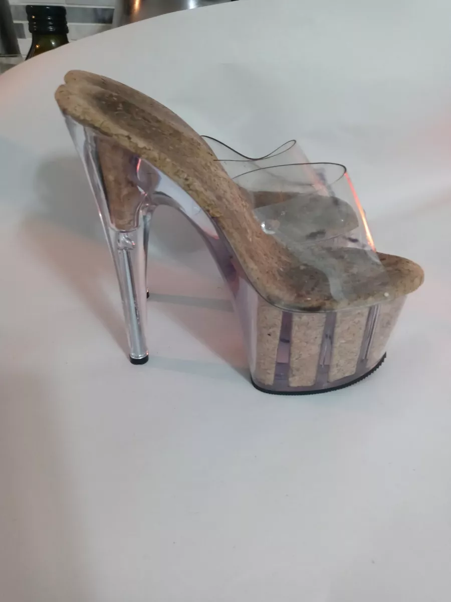 Clear top cork heels