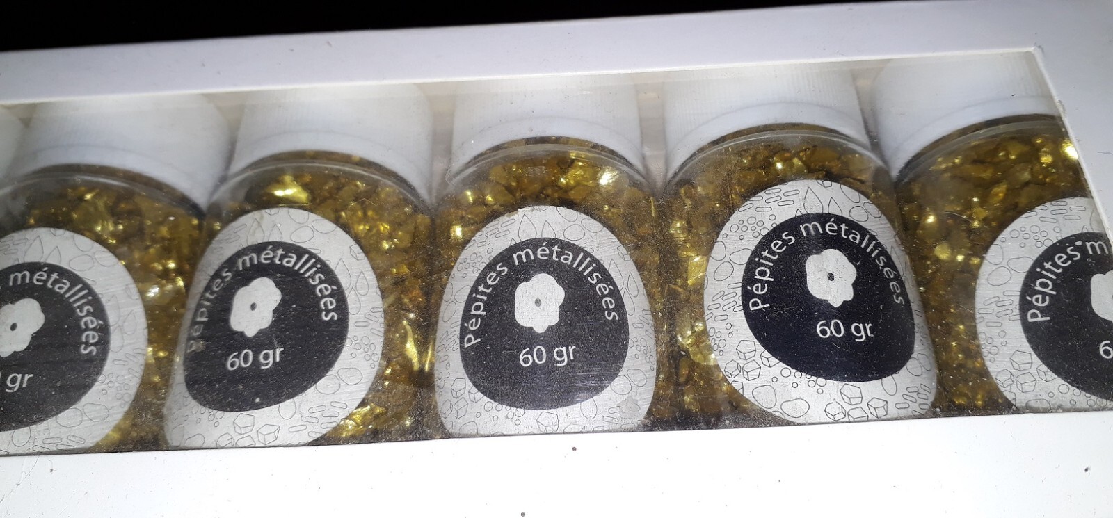 Pépites métallisées 36 pots de 60g pour activités artistiques