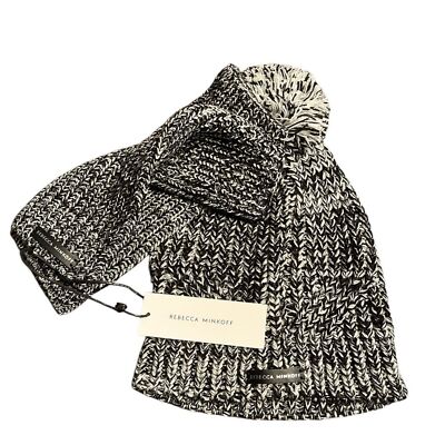 Rebecca Minkoff Marled Beanie & Armwarmer Set black and  display picture 3