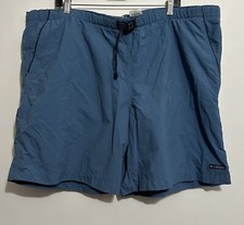 Men's Columbia Blue Nylon Swim or Hike Shorts with Mesh Liner Pockets Size XXL