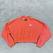 Nike Crew Neck Long Sleeve Magic Ember Orange Cropped Sweatshirt Women's Size M
