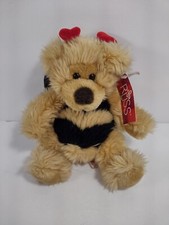 Russ Breezy Bumblebee Bear Teddy Bee Plush 8" Wings Hearts Fuzzy Stuffed Animal