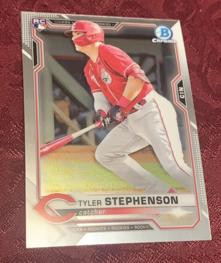 Tyler Stephenson 2021 Bowman Chrome RC #87, Cincinnati Reds Pack Fresh