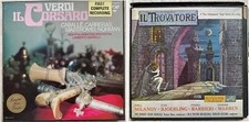 Lot of 2 LPs Verdi: Il Corsaro Caballe Norman Gardelli &   IL TROVATORE-MILANOV