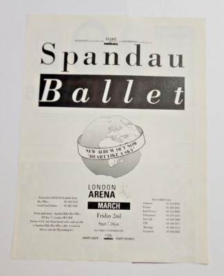VINTAGE Spandau Ballet Heart Like A Sky original print ad 9x12
