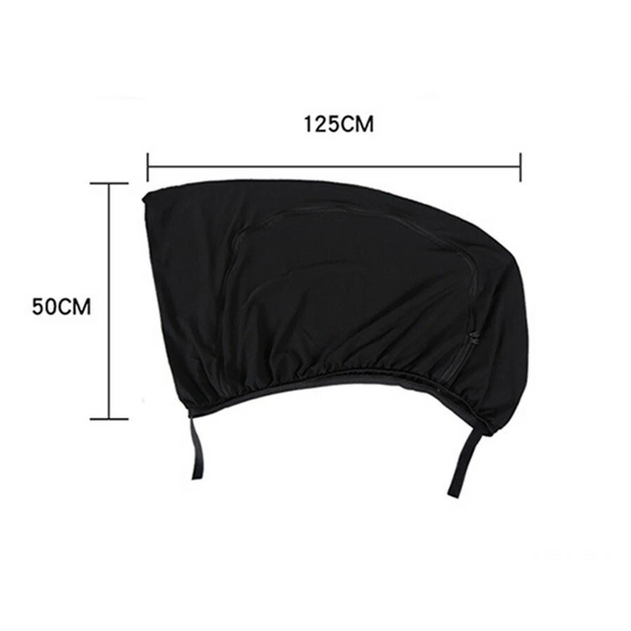 Cubierta de parasol de ventana delantera lateral de coche 2 piezas protector de malla protección UV con cremallera Foto 2 de 4