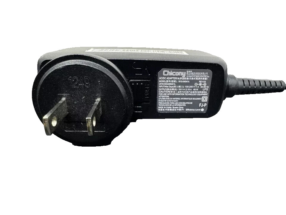 Chicony 40W AC/DC Power Adapter Charger For Acer 19V 2.15A W10-040N1A