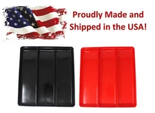 Black & Red Stackable Lightweight 3 Compartment Organizer Tray Kit