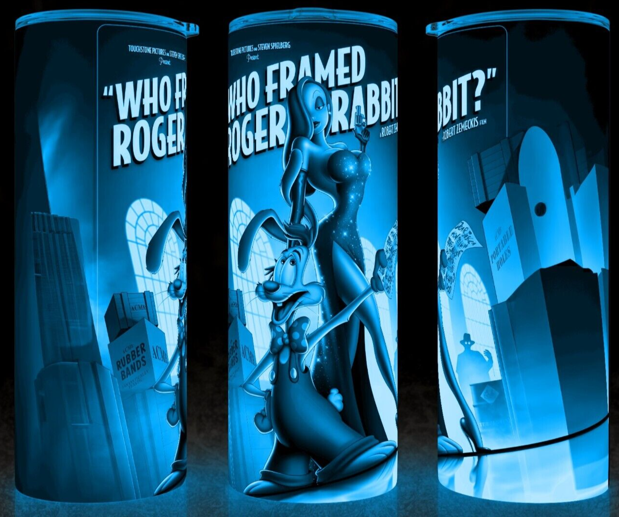 Glow in the Dark Roger Rabbit and Jessica Rabbit Cup Mug Tumbler 20oz