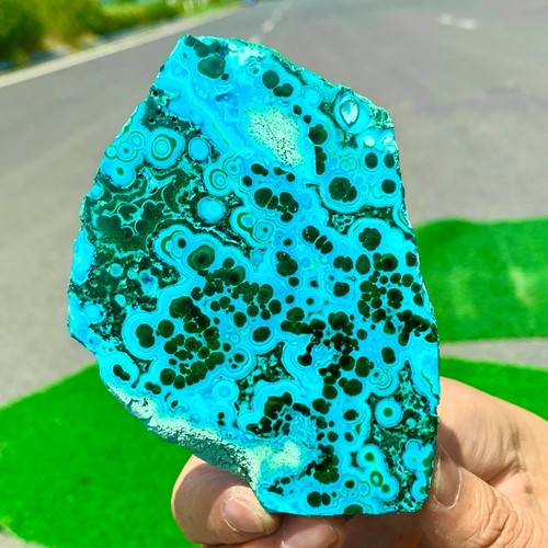 196G Natural Chrysocolla/Malachite transparent cluster rough mineral sample - Picture 12 of 24