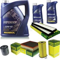 MANN-FILTER Inspektionspaket Mannol 7L Defender 10W-40 FüR Mercedes E-Klasse