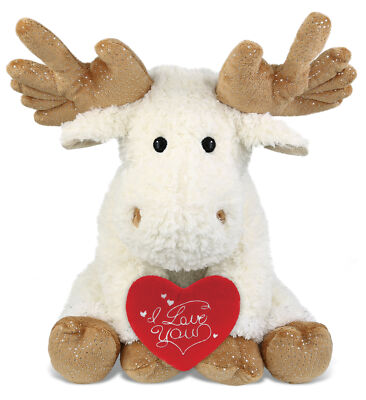 PLUSH I LOVE YOU RED HEART - SUPER SOFT PLUSH - FANCY FLOPPY MOOSE 10.5''