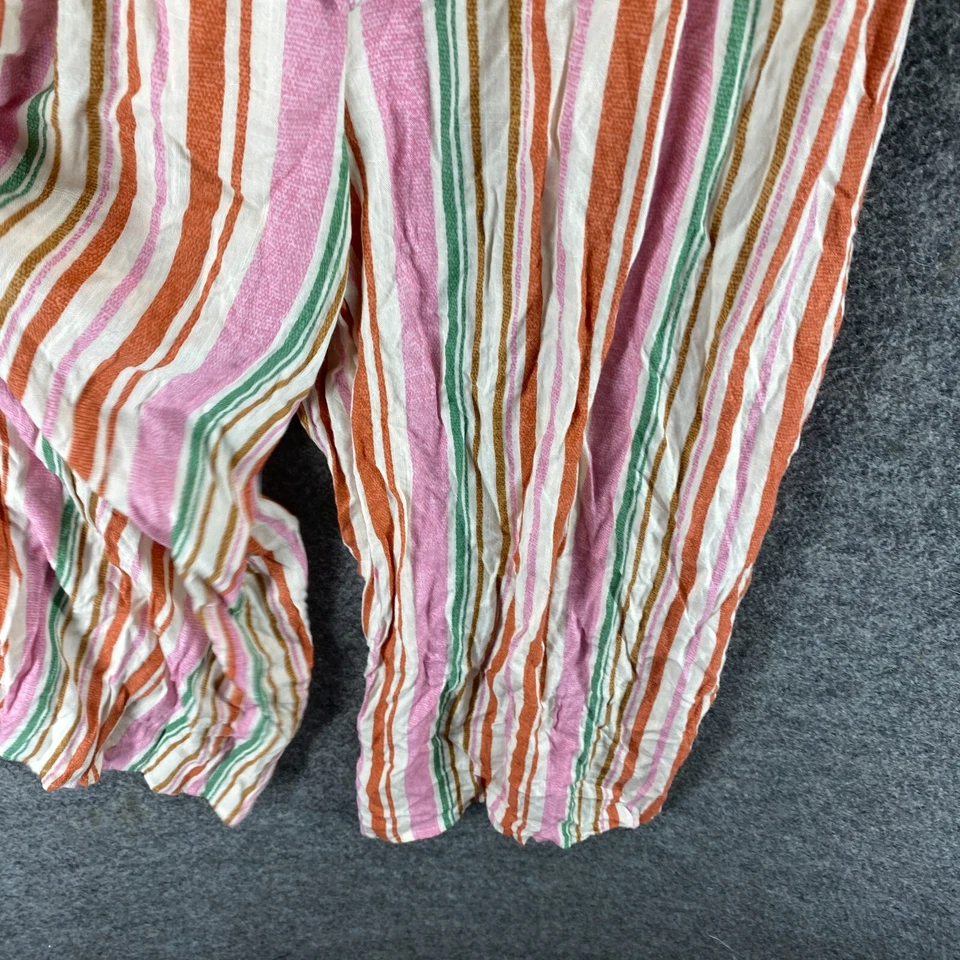 Mono exuberante para mujer S pequeño rosa a rayas sin mangas cuello cuadrado recto informal Foto 3 de 4