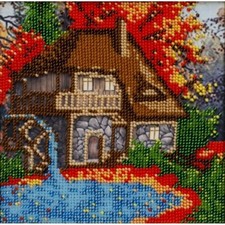 Bead Embroidery Kit Autumn DIY VDV Bead needlepoint Beaded stitching Beadwork