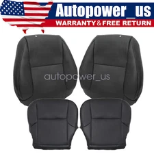 For Lexus GX460 2010-2017 Front Bottom Top Leather Seat Cover Perforated Black