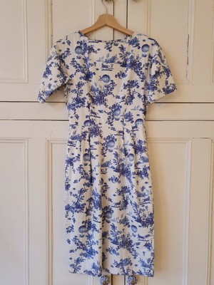 asos blue and white dress