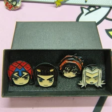 4pcs JOJO's Bizarre Adventure Golden Wind Chest Brooch Badge Metal Pin cosplay