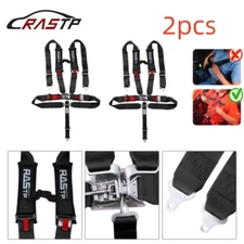 2PCS 5 Point Universal Black Camlock Quick Release Racing Car 3” Belt Harness