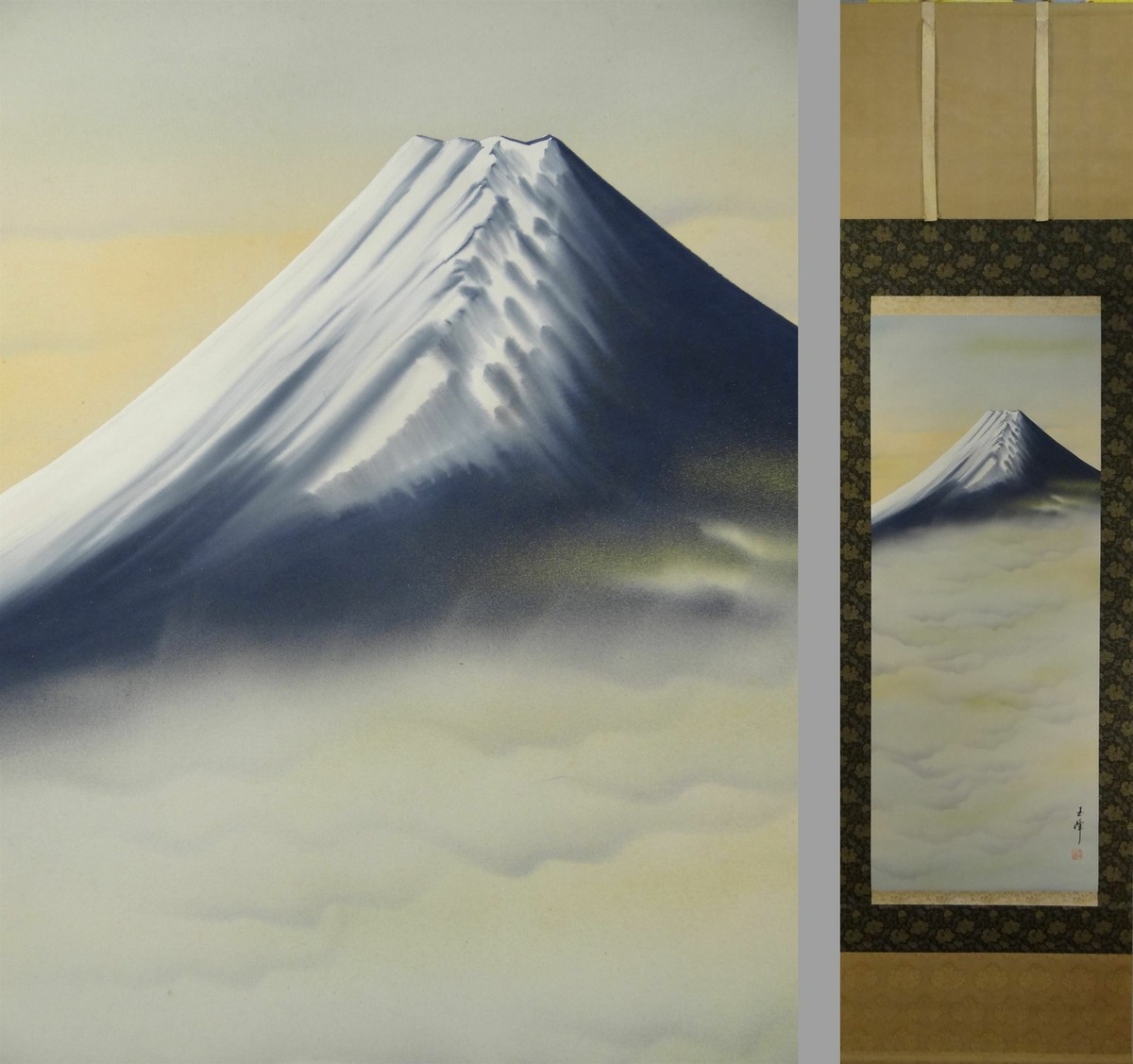 IK67 富士山 Mt. FUJI Fujiyama Traditional Hanging Scroll Japanese