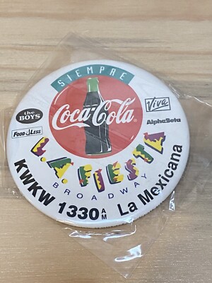 NOS Vintage Kept in Sleeve Cover SIEMPRE Coca Cola La Mexicana L.A. Fiesta PIn