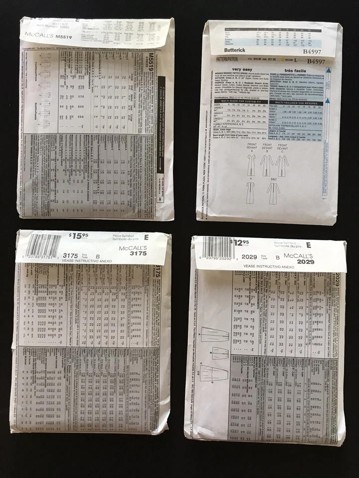 Uncut Lot of 4 Sewing Patterns McCalls Butterick Sophisticated Modern Woman - Image 2 of 4