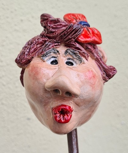 Unikat aus Ton, Skulptur, Zaunhocker, Gartendeko, Handarbeit, Geschenkartikel - Bild 2 von 10
