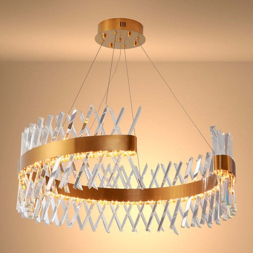 Brushed Bronze LED Modern Contemporary Island Chandelier Ceiling Light TEKLED - 第 3/23 張圖片