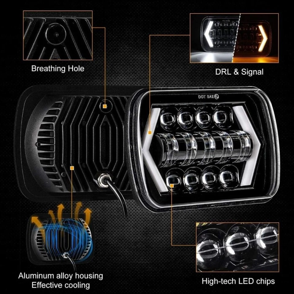 Faros para Jeep Wrangler YJ 87-95 + Luces traseras LED marcadoras laterales para guardabarros delantero Foto 4 de 4