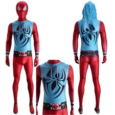 Hot Across the Spider-Verse Scarlet Spiderman Jumpsuit Cosplay Costume Halloween