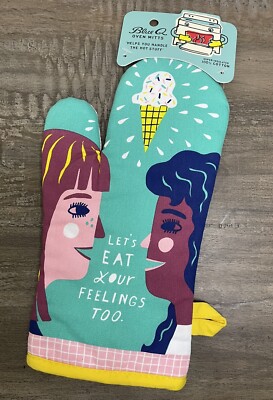Blue Q Oven Mitt Let s Eat Your Feelings Too Funny Kitchen Gift Humor Girl NWT