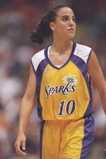 Jamila Wideman Los Angeles Sparks stands on the court the New York- Old Photo 1