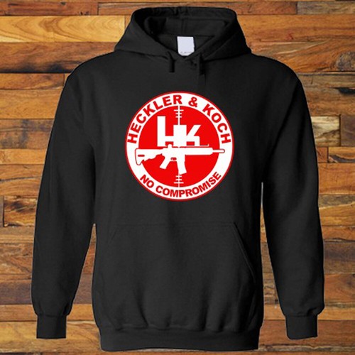 New HK Heckler and Koch Logo Guns Firearms Black Hoodie Sweatshirt S ...