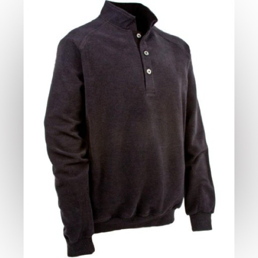 Straight Down Black Quarter Button Pullover Fleec… - image 2
