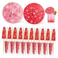 Pcs Valentine Day Drink Cocktail Umbrellas Picks 4 Inch Heart Cocktail 100