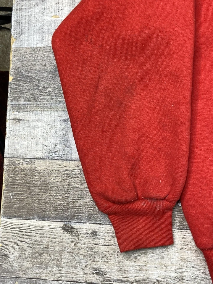 Винтажная толстовка с капюшоном с тепловой подкладкой мужская S/M красная спортивная одежда на молнии США 70-е 80-е - Изображение 4 из 4