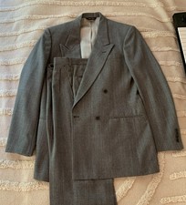 Vintage 80s Pierre Cardin Matching Grey Wool Blend Suit Jacket matching Pants