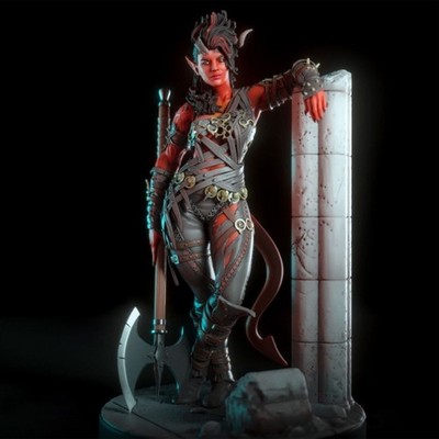 Sexy Karlach 1/24 Scale 75mm Resin Figure Unpainted Unassembled Model Kit Toys