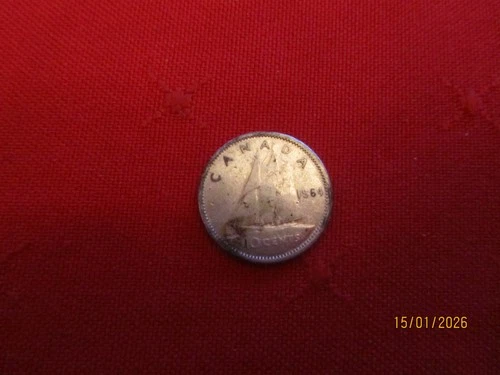 1964 - Silver dime from Canada - Fine  . See pics !
