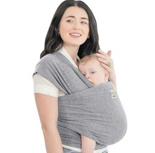 KeaBabies Gray Original Baby Wrap Carrier Sling Stretchy Infant Newborn Toddler