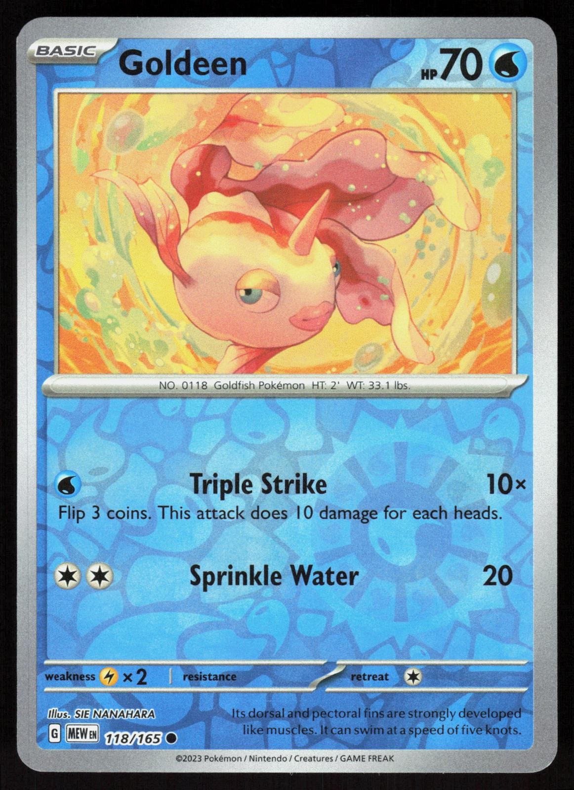Goldeen 118/165 Common 151 Pokemon Reverse Holo Near Mint